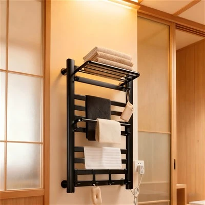 Double-Layer Freestanding Heated Towel Rack