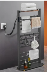 Matte Black Hardwired Heated Towel Rack
