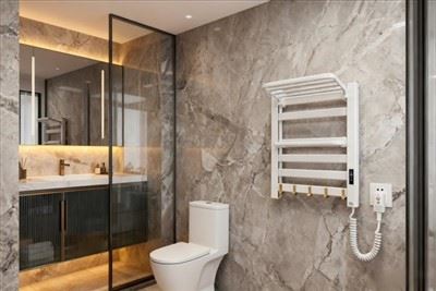Matte Black Wall Mounted Heated Towel Rack